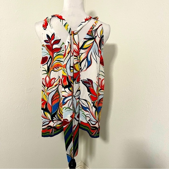 7Th Avenue Design Studio NY&C Tropical Print Large Sleeveless Tie Halter EUC - Picture 3 of 8